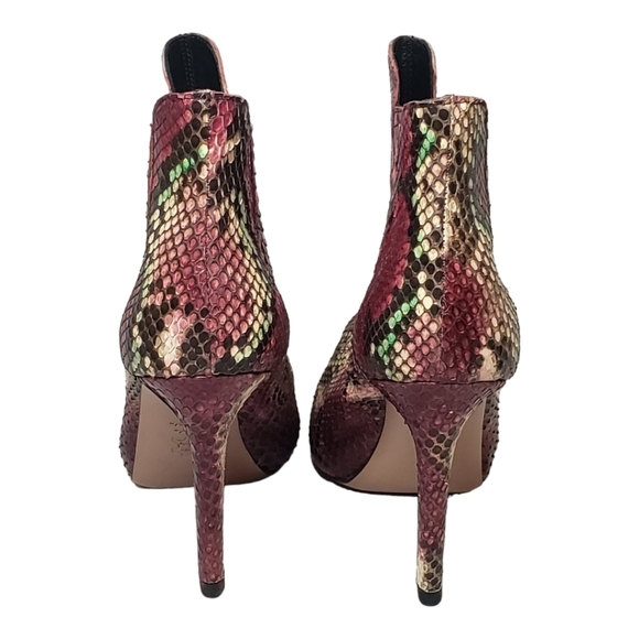 Francesco Sacco Python Skin Ankle Boots SZ 38.5 Made in Italy NEW - Picture 3 of 15